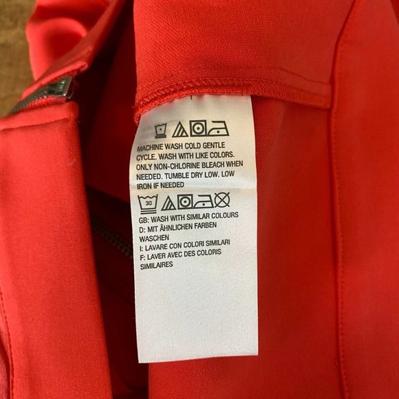 H by Halston Zip Front Bomber Jacket Size 4 Drawstring Sleeves Candy Red A350234 - Picture 6 of 8